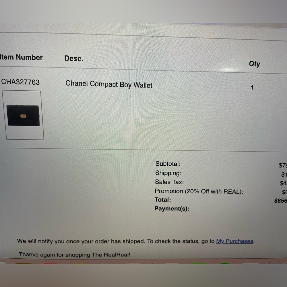 Authentic Chanel Boy Compact Wallet(Navy with gold)